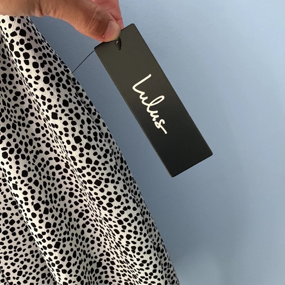 Lulus sweet spot animal print cheeta button down blouse size small black taupe - Picture 6 of 7